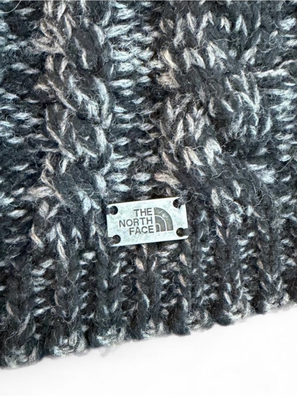 The North Face unisex gray + black marled knit winter beanie